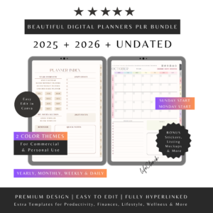 Beautiful Digital Planners PLR BUNDLE - LifeClinik 1