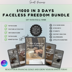 1000 USD In 3 Days Faceless Freedom Bundle - Life Clinik 1