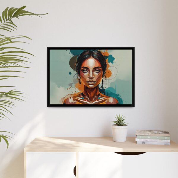 Multi-color Framed Canvas Art - Modern Female Portrait, Home Décor, Wall Art, Gift for Her, Living Room, Office Decoration