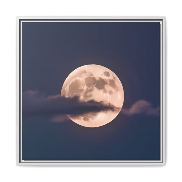 Framed Moonlit Canvas Art, Celestial Decor, Wall Art for Home, Unique Gift for Astronomers, Moon Lovers, Night-Themed Room
