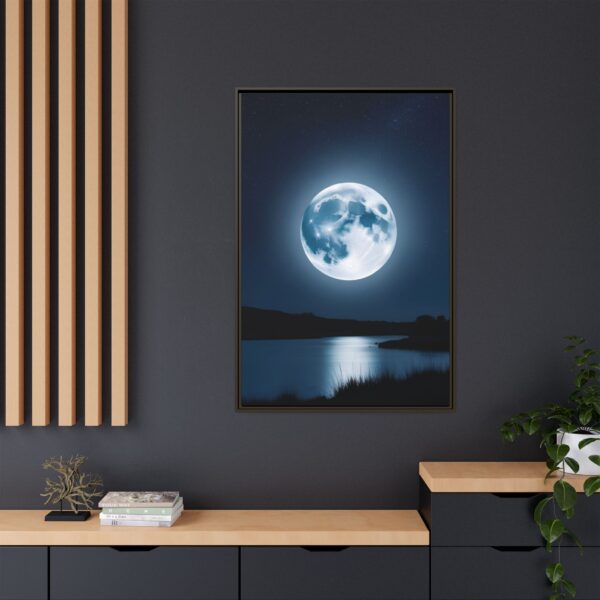 Framed Moonlit Canvas Art Print, Celestial Decor for Home, Inspirational Wall Art, Night Sky Decor, Gifts for Astronomers