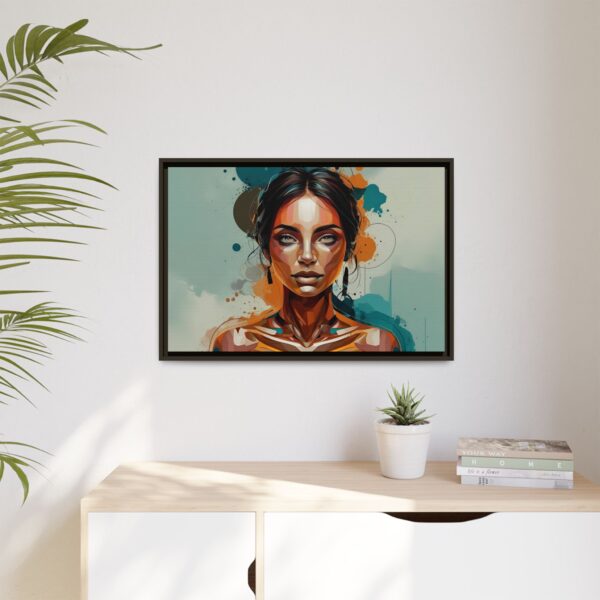 Multi-color Framed Canvas Art - Modern Female Portrait, Home Décor, Wall Art, Gift for Her, Living Room, Office Decoration