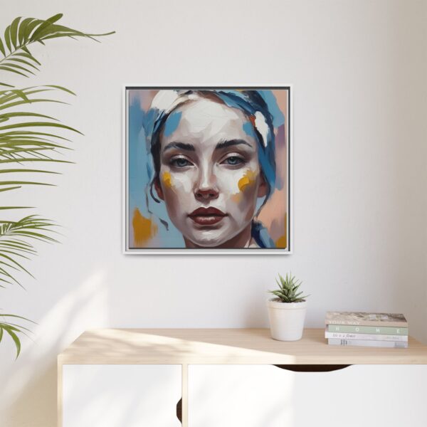 Artistic Framed Canvas Print featuring Modern Portrait, Aesthetic Wall Art, Home Decor, Gift for Art Lovers, Contemporary Artwork