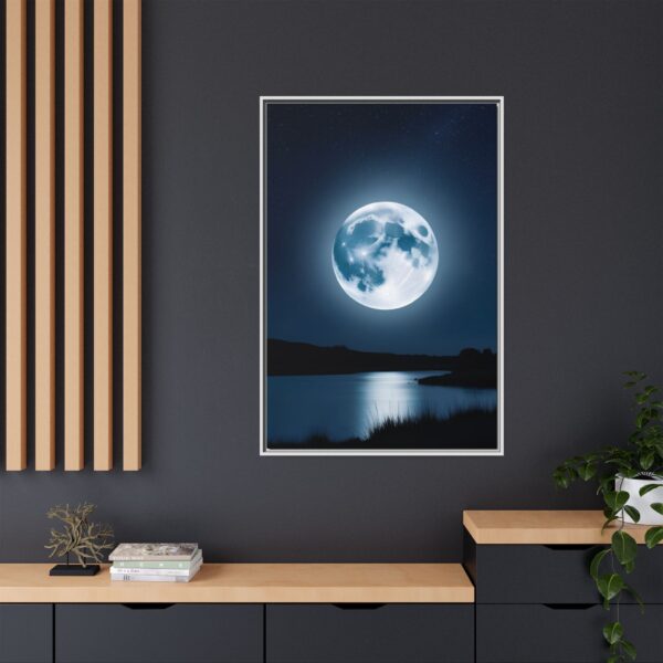 Framed Moonlit Canvas Art Print, Celestial Decor for Home, Inspirational Wall Art, Night Sky Decor, Gifts for Astronomers