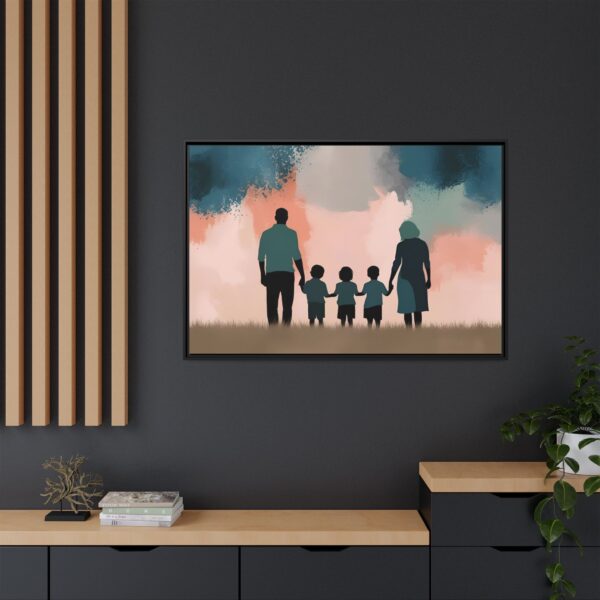 Family Silhouette Wall Art, Perfect for Home Decor, Gifts for Parents, Family Gatherings, Kids Room Decoration, Colorful Framed Canvas