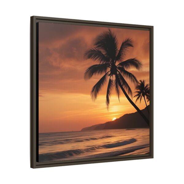 Tropical Sunset Art Print, Coastal Wall Decor, Framed Tropical Canvas, Beach House Wall Art, Home Decor Gift