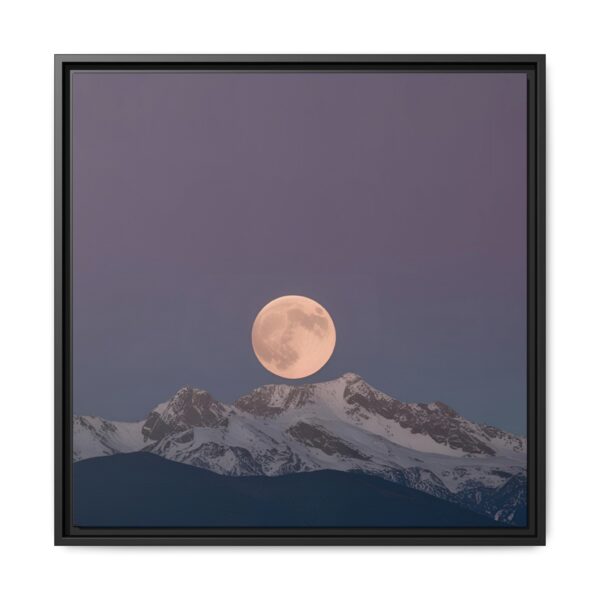 Moonlit Mountain Framed Canvas Art | Serene Wall Decor, Gift for Nature Lovers, Home & Office Wall Art, Night Sky Art