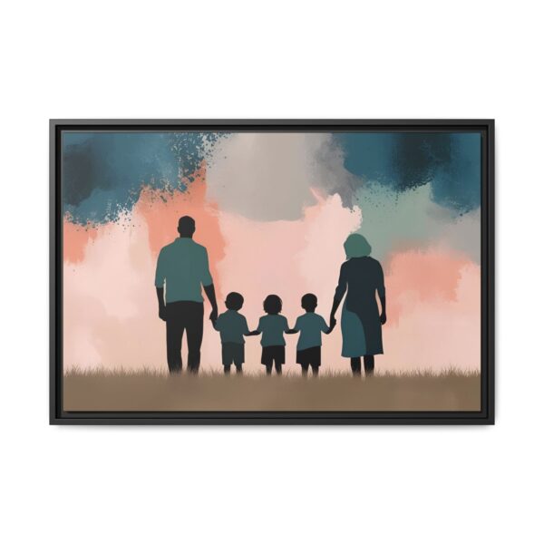 Family Silhouette Wall Art, Perfect for Home Decor, Gifts for Parents, Family Gatherings, Kids Room Decoration, Colorful Framed Canvas