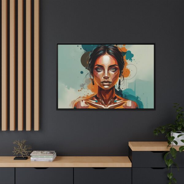 Multi-color Framed Canvas Art - Modern Female Portrait, Home Décor, Wall Art, Gift for Her, Living Room, Office Decoration