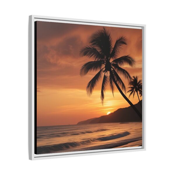 Tropical Sunset Art Print, Coastal Wall Decor, Framed Tropical Canvas, Beach House Wall Art, Home Decor Gift
