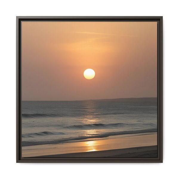Framed Sunset Canvas Print, Coastal Home Decor, Wall Art, Beach Photography, Living Room Decor, Gift for Ocean Lovers
