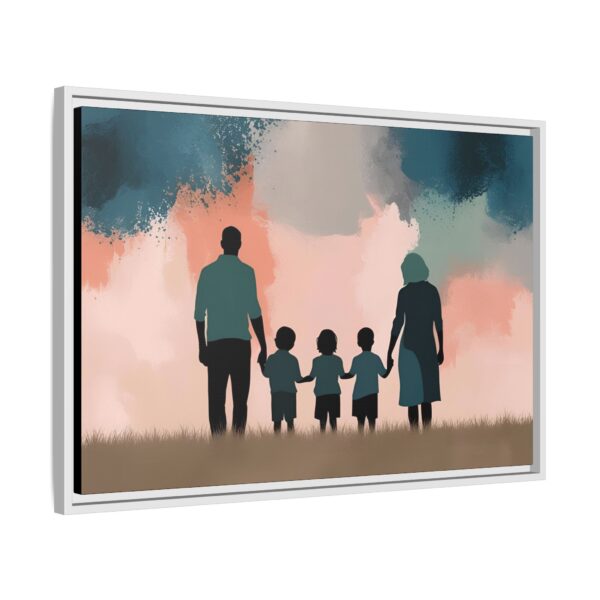Family Silhouette Wall Art, Perfect for Home Decor, Gifts for Parents, Family Gatherings, Kids Room Decoration, Colorful Framed Canvas