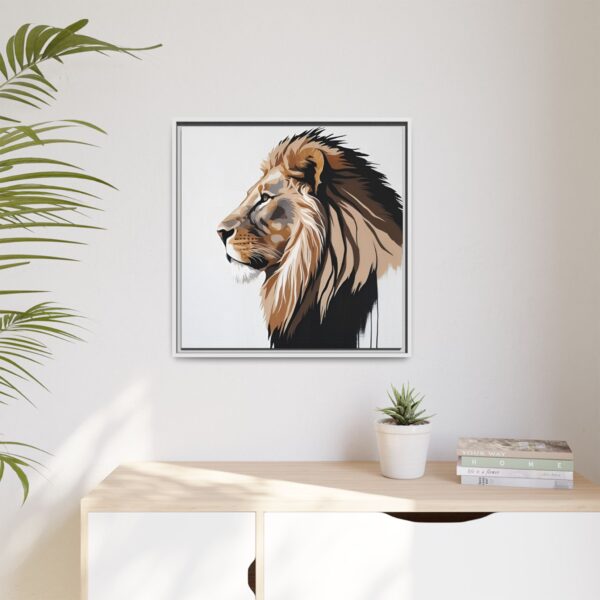 Majestic Lion Canvas Art Print, Wildlife Home Decor, Animal Lover Gift, Wall Art for Living Room, Framed Artwork