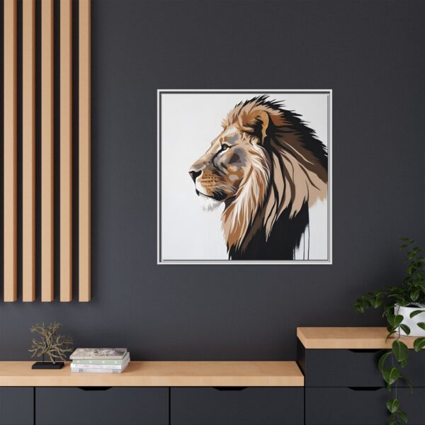 Majestic Lion Canvas Art Print, Wildlife Home Decor, Animal Lover Gift, Wall Art for Living Room, Framed Artwork