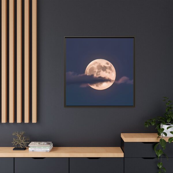 Framed Moonlit Canvas Art, Celestial Decor, Wall Art for Home, Unique Gift for Astronomers, Moon Lovers, Night-Themed Room