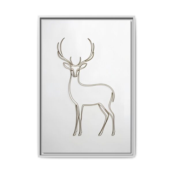 Framed Deer Art Print, Modern Wall Decor, Minimalist Canvas, Rustic Home Decoration, Gift for Nature Lovers, Holiday Artwork
