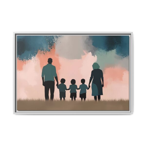 Family Silhouette Wall Art, Perfect for Home Decor, Gifts for Parents, Family Gatherings, Kids Room Decoration, Colorful Framed Canvas