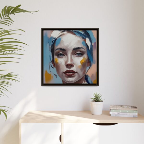 Artistic Framed Canvas Print featuring Modern Portrait, Aesthetic Wall Art, Home Decor, Gift for Art Lovers, Contemporary Artwork
