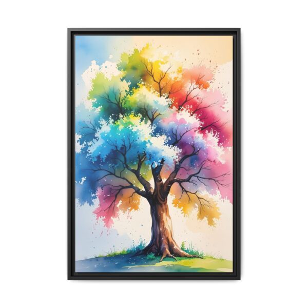 Colorful Tree Art Print, Framed Canvas Wall Decor, Nature Inspired Home Decor, Vibrant Art for Living Room, Gift for Art Lovers