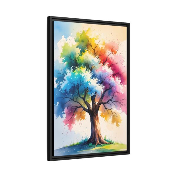 Colorful Tree Art Print, Framed Canvas Wall Decor, Nature Inspired Home Decor, Vibrant Art for Living Room, Gift for Art Lovers