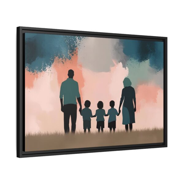 Family Silhouette Wall Art, Perfect for Home Decor, Gifts for Parents, Family Gatherings, Kids Room Decoration, Colorful Framed Canvas