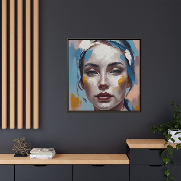 Artistic Framed Canvas Print featuring Modern Portrait, Aesthetic Wall Art, Home Decor, Gift for Art Lovers, Contemporary Artwork