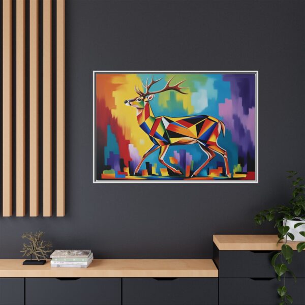 Colorful Geometric Deer Canvas Art, Modern Wall Decor, Deer Themed Home Decor, Colorful Wall Art, Gift for Animal Lovers