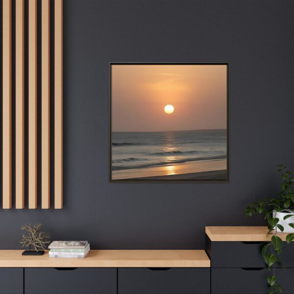 Framed Sunset Canvas Print, Coastal Home Decor, Wall Art, Beach Photography, Living Room Decor, Gift for Ocean Lovers