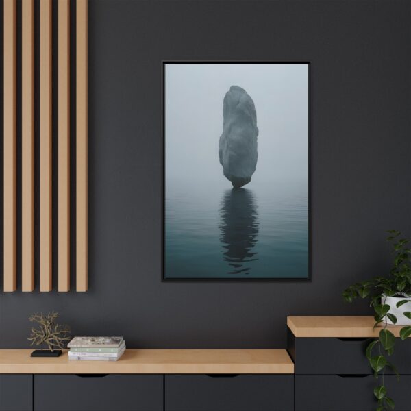 Framed Matte Canvas Art Print - Serene Water Reflection, Home Decor, Minimalist Wall Art, Gifts for Nature Lovers, Living Room Decor