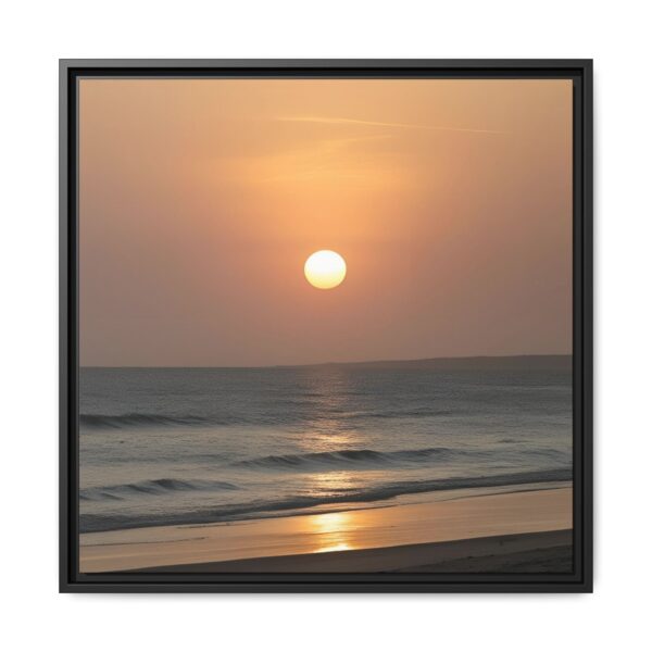 Framed Sunset Canvas Print, Coastal Home Decor, Wall Art, Beach Photography, Living Room Decor, Gift for Ocean Lovers