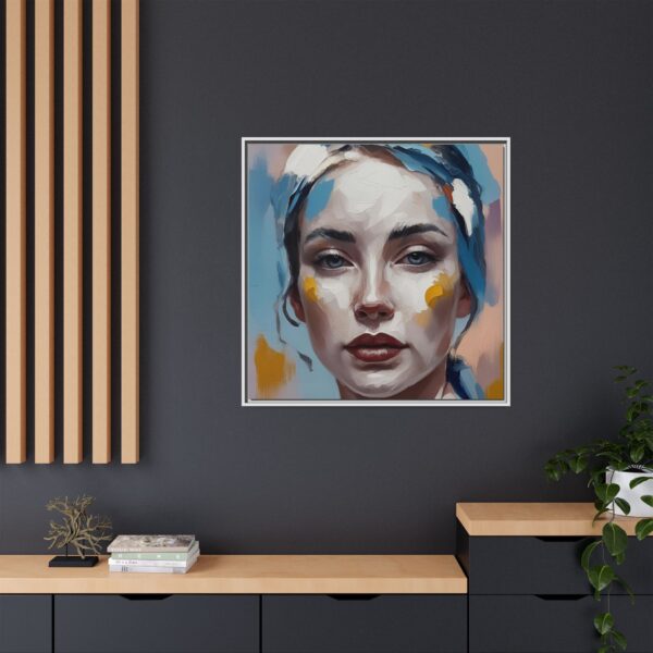 Artistic Framed Canvas Print featuring Modern Portrait, Aesthetic Wall Art, Home Decor, Gift for Art Lovers, Contemporary Artwork