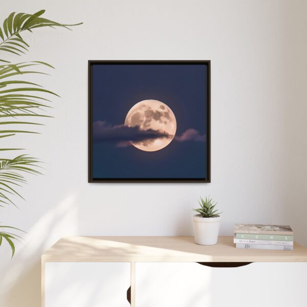 Framed Moonlit Canvas Art, Celestial Decor, Wall Art for Home, Unique Gift for Astronomers, Moon Lovers, Night-Themed Room