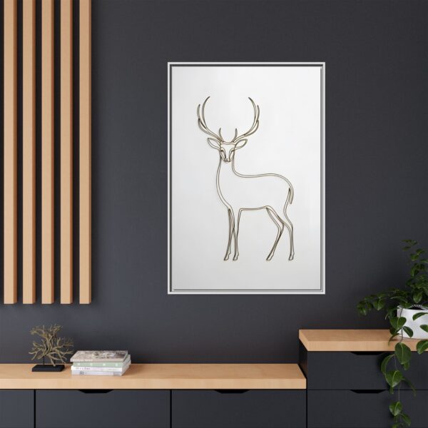Framed Deer Art Print, Modern Wall Decor, Minimalist Canvas, Rustic Home Decoration, Gift for Nature Lovers, Holiday Artwork