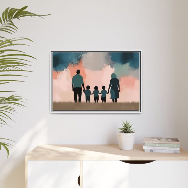 Family Silhouette Wall Art, Perfect for Home Decor, Gifts for Parents, Family Gatherings, Kids Room Decoration, Colorful Framed Canvas