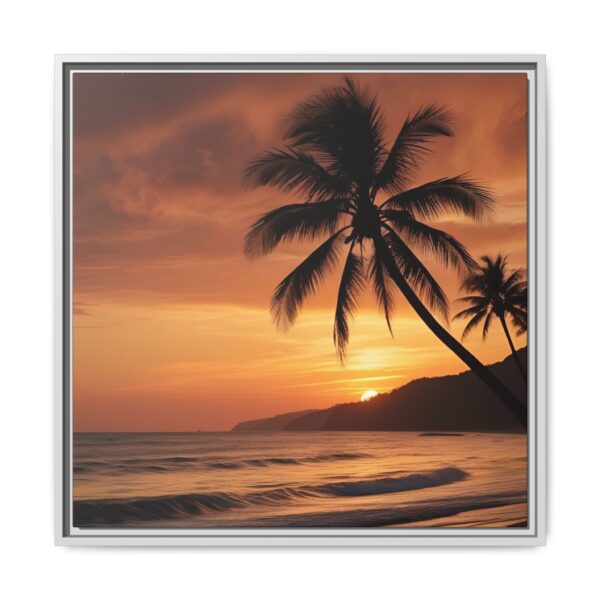 Tropical Sunset Art Print, Coastal Wall Decor, Framed Tropical Canvas, Beach House Wall Art, Home Decor Gift