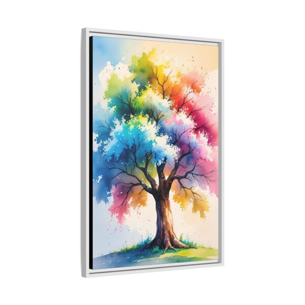 Colorful Tree Art Print, Framed Canvas Wall Decor, Nature Inspired Home Decor, Vibrant Art for Living Room, Gift for Art Lovers