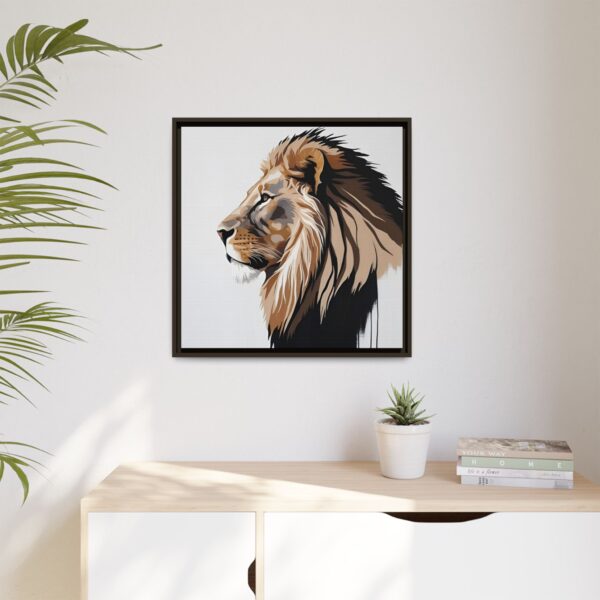 Majestic Lion Canvas Art Print, Wildlife Home Decor, Animal Lover Gift, Wall Art for Living Room, Framed Artwork