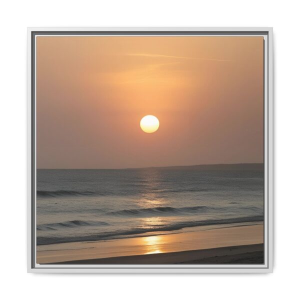 Framed Sunset Canvas Print, Coastal Home Decor, Wall Art, Beach Photography, Living Room Decor, Gift for Ocean Lovers