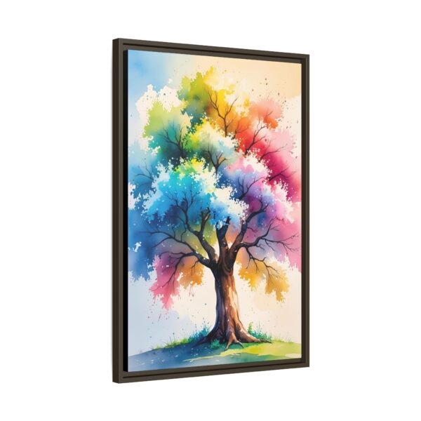 Colorful Tree Art Print, Framed Canvas Wall Decor, Nature Inspired Home Decor, Vibrant Art for Living Room, Gift for Art Lovers
