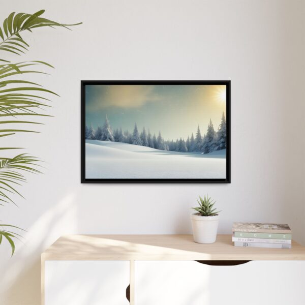 Winter Wonderland Framed Canvas Art, Cozy Home Decor, Holiday Gift, Nature Wall Art, Winter Landscape Decoration, Seasonal Artwork