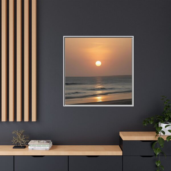 Framed Sunset Canvas Print, Coastal Home Decor, Wall Art, Beach Photography, Living Room Decor, Gift for Ocean Lovers