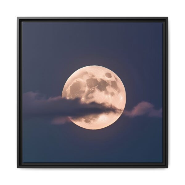 Framed Moonlit Canvas Art, Celestial Decor, Wall Art for Home, Unique Gift for Astronomers, Moon Lovers, Night-Themed Room