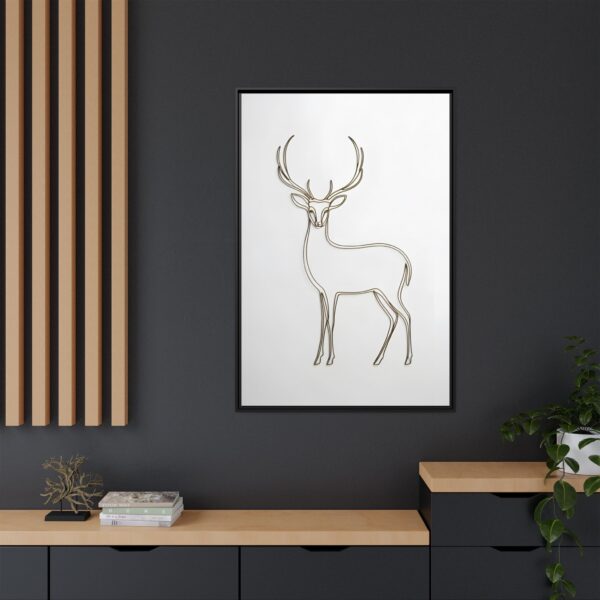 Framed Deer Art Print, Modern Wall Decor, Minimalist Canvas, Rustic Home Decoration, Gift for Nature Lovers, Holiday Artwork