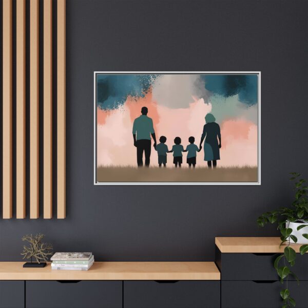 Family Silhouette Wall Art, Perfect for Home Decor, Gifts for Parents, Family Gatherings, Kids Room Decoration, Colorful Framed Canvas