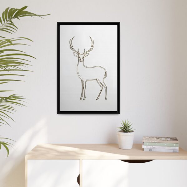 Framed Deer Art Print, Modern Wall Decor, Minimalist Canvas, Rustic Home Decoration, Gift for Nature Lovers, Holiday Artwork