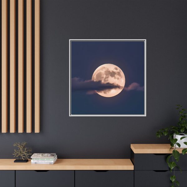 Framed Moonlit Canvas Art, Celestial Decor, Wall Art for Home, Unique Gift for Astronomers, Moon Lovers, Night-Themed Room