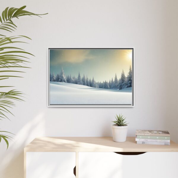 Winter Wonderland Framed Canvas Art, Cozy Home Decor, Holiday Gift, Nature Wall Art, Winter Landscape Decoration, Seasonal Artwork