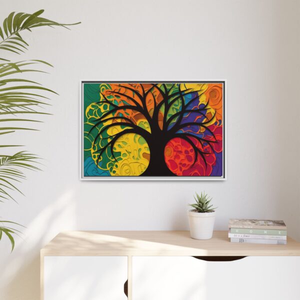 Multi-Color Tree of Life Canvas Wall Art, Colorful Decor, Home Decoration, Gift for Art Lovers, Vibrant Living Room Artwork