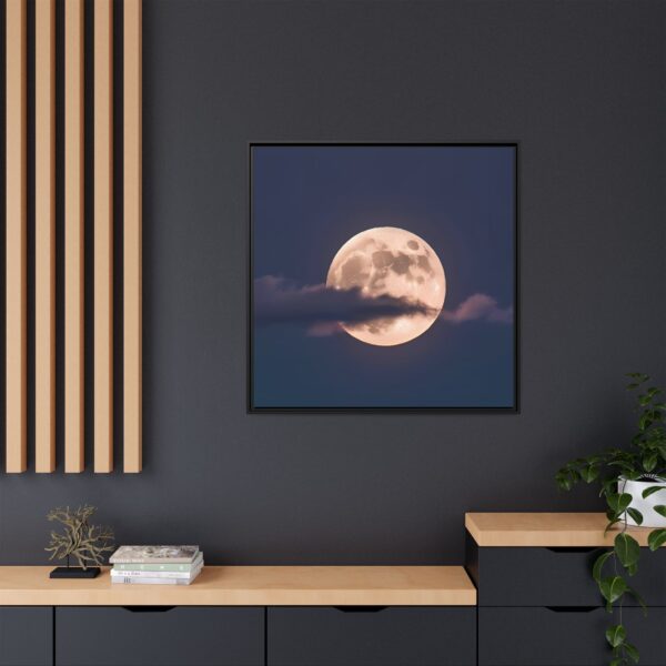 Framed Moonlit Canvas Art, Celestial Decor, Wall Art for Home, Unique Gift for Astronomers, Moon Lovers, Night-Themed Room