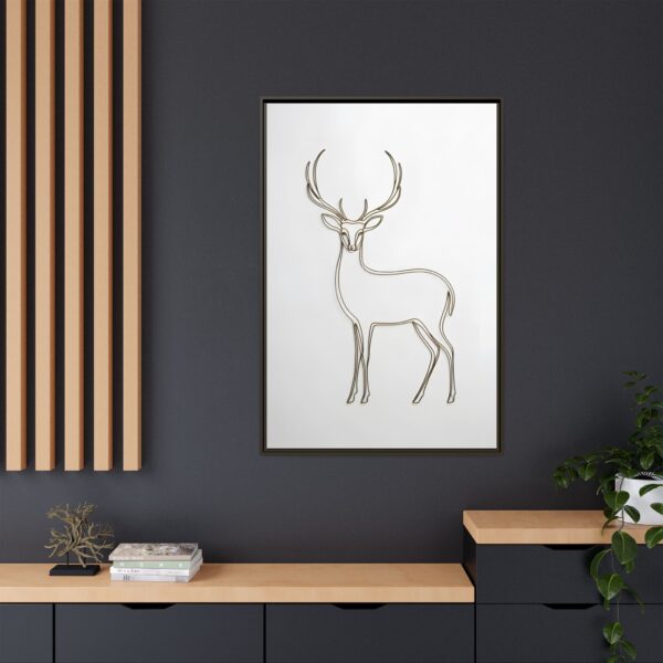 Framed Deer Art Print, Modern Wall Decor, Minimalist Canvas, Rustic Home Decoration, Gift for Nature Lovers, Holiday Artwork